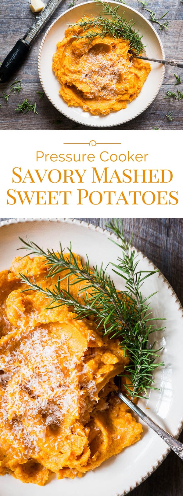 Pressure Cooker Savory Mashed Sweet Potatoes photo collage