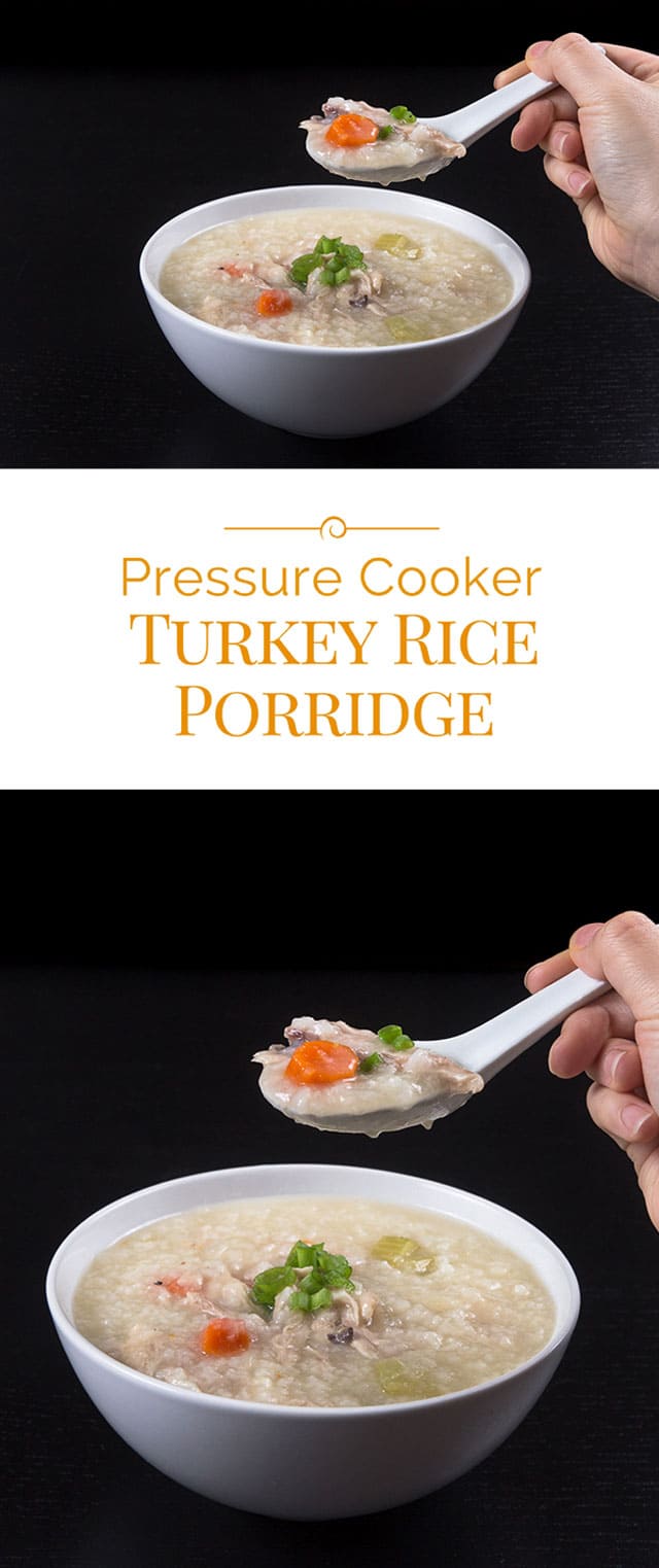 Pressure Cooker Turkey Rice Porridge collage